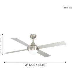 LED-tuuletinvalaisin Eglo Varadero teräs/puu E27 maks. 2 x 7 W, IP20