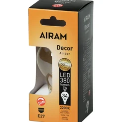 LED-vakiolamppu AMBER antiikki 4,5W 360lm E27 2200K kirkas himmennettävä