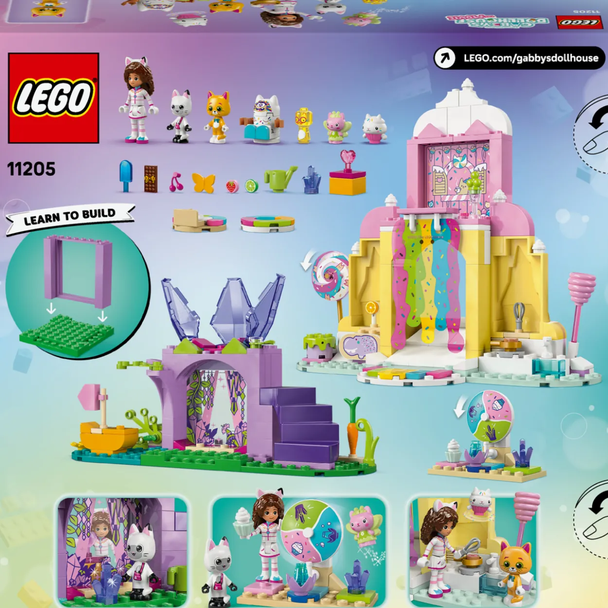 LEGO Gabby's Dollhouse 11205 Karamellivuori ja Kisupuutarha