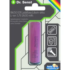 Litium-akku 18650, 2600 mAh