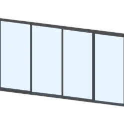 Liukulasiovi 4-os aukkoon 3800 x 2100 mm, tummanharmaa profiili