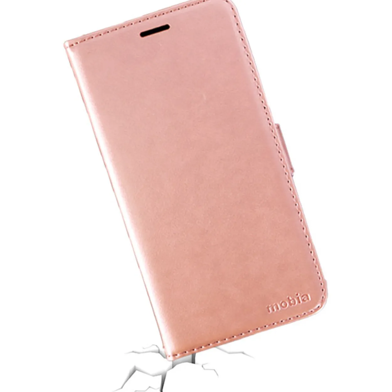 Lompakkolaukku Mobia iPhone 11 ruusukulta