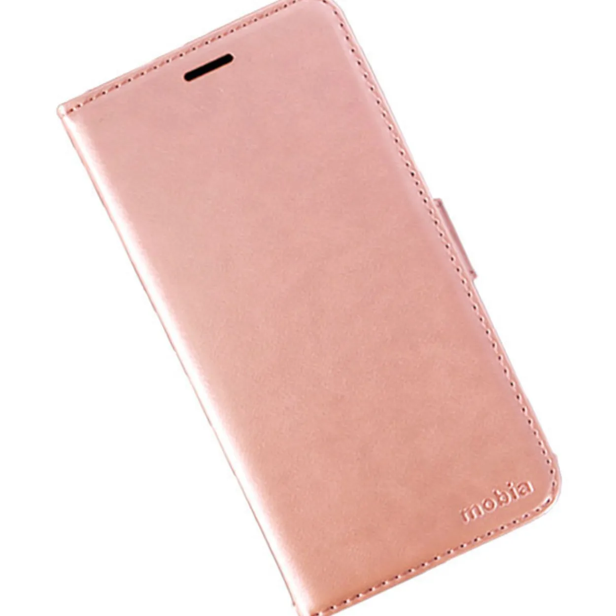 Lompakkolaukku Mobia iPhone 15 ruusukulta
