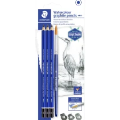 Lyijykynä Staedtler 3 kpl vesiliukoinen ja sivellin