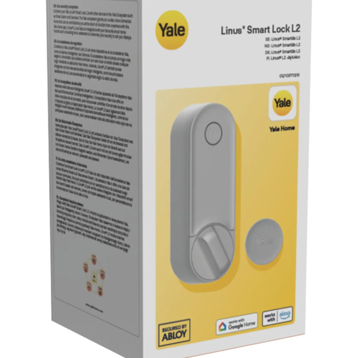 Älylukko Yale Linus L2 Nordic, hopea