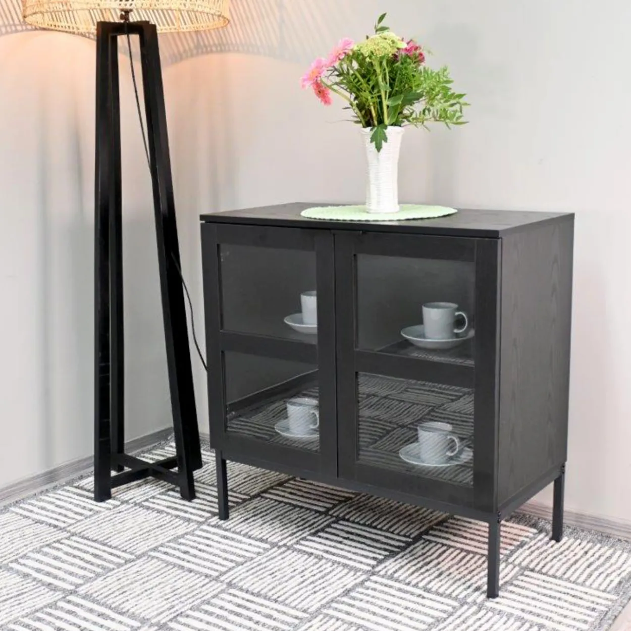 Matala lasiovikaappi Tenstar 80 x 40 x 80 cm Siera musta