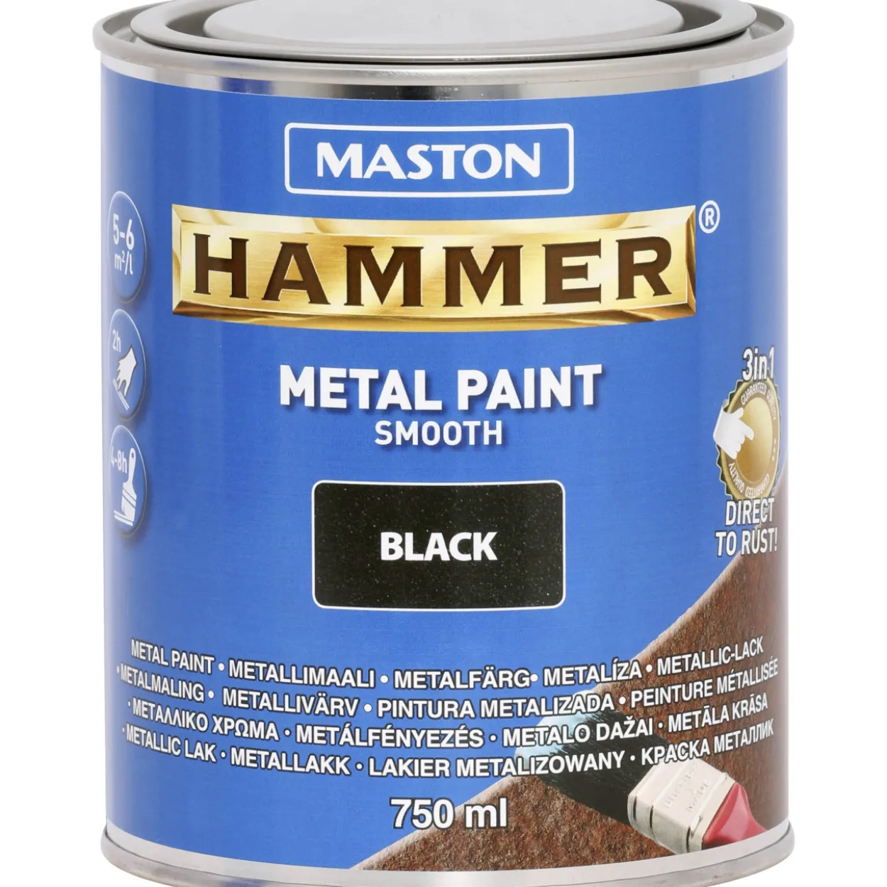 Metallimaali 750 ml musta sileä