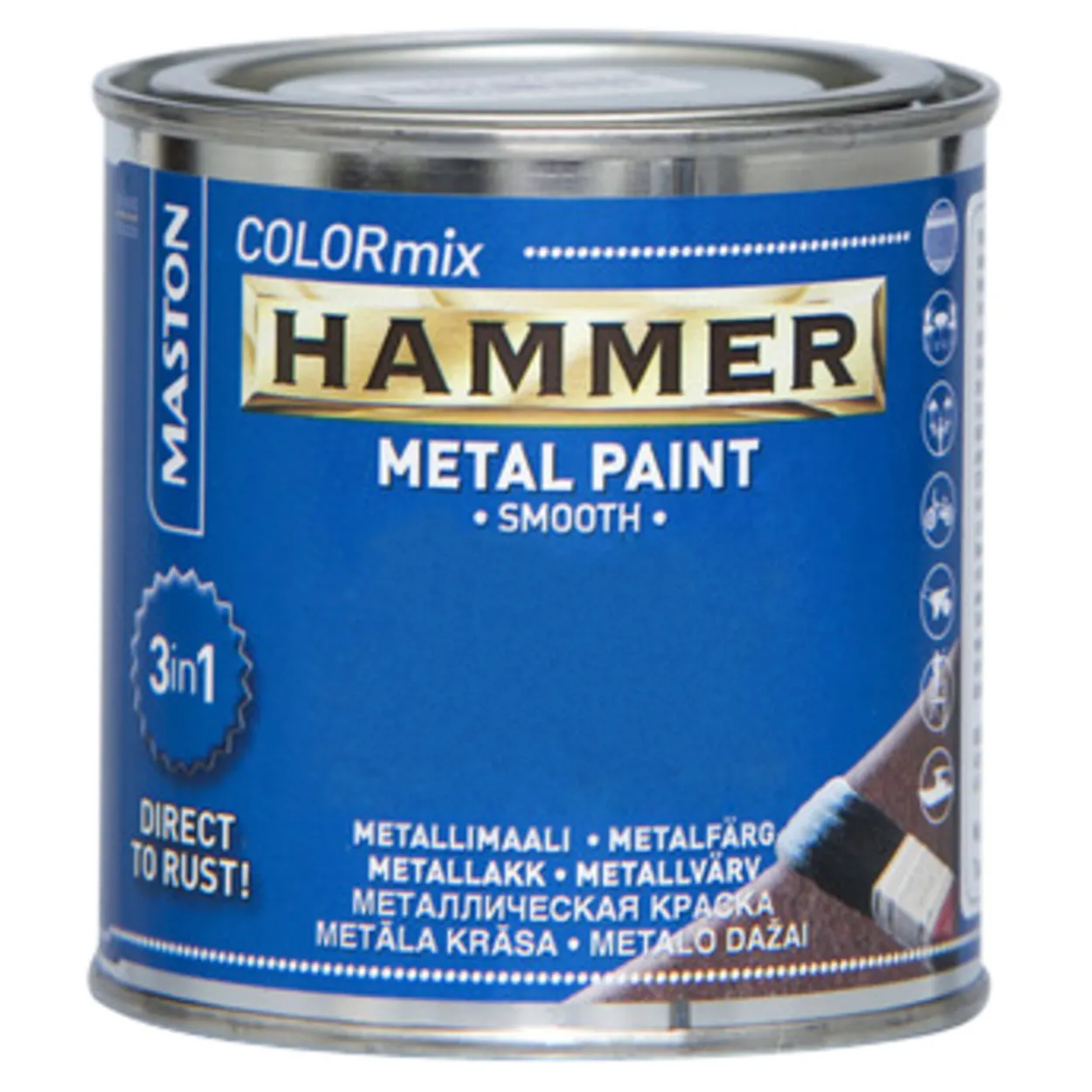 Metallimaali 250ml musta sileä