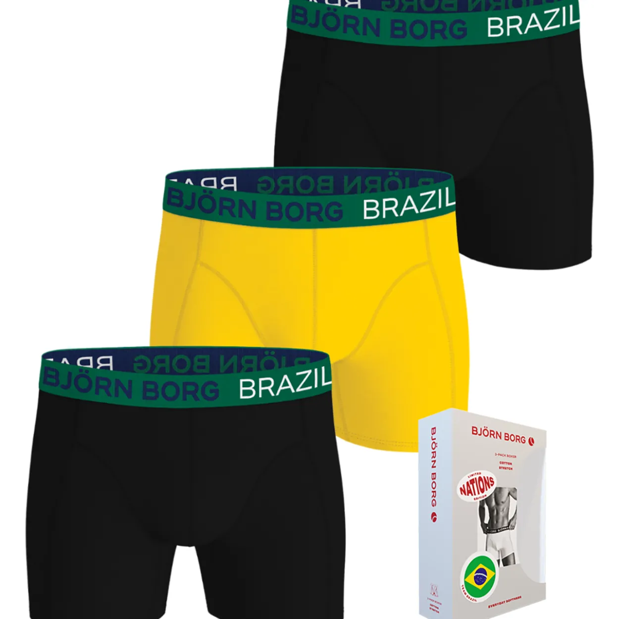 Miesten bokserit Björn Borg Nations Brazil 3-pack