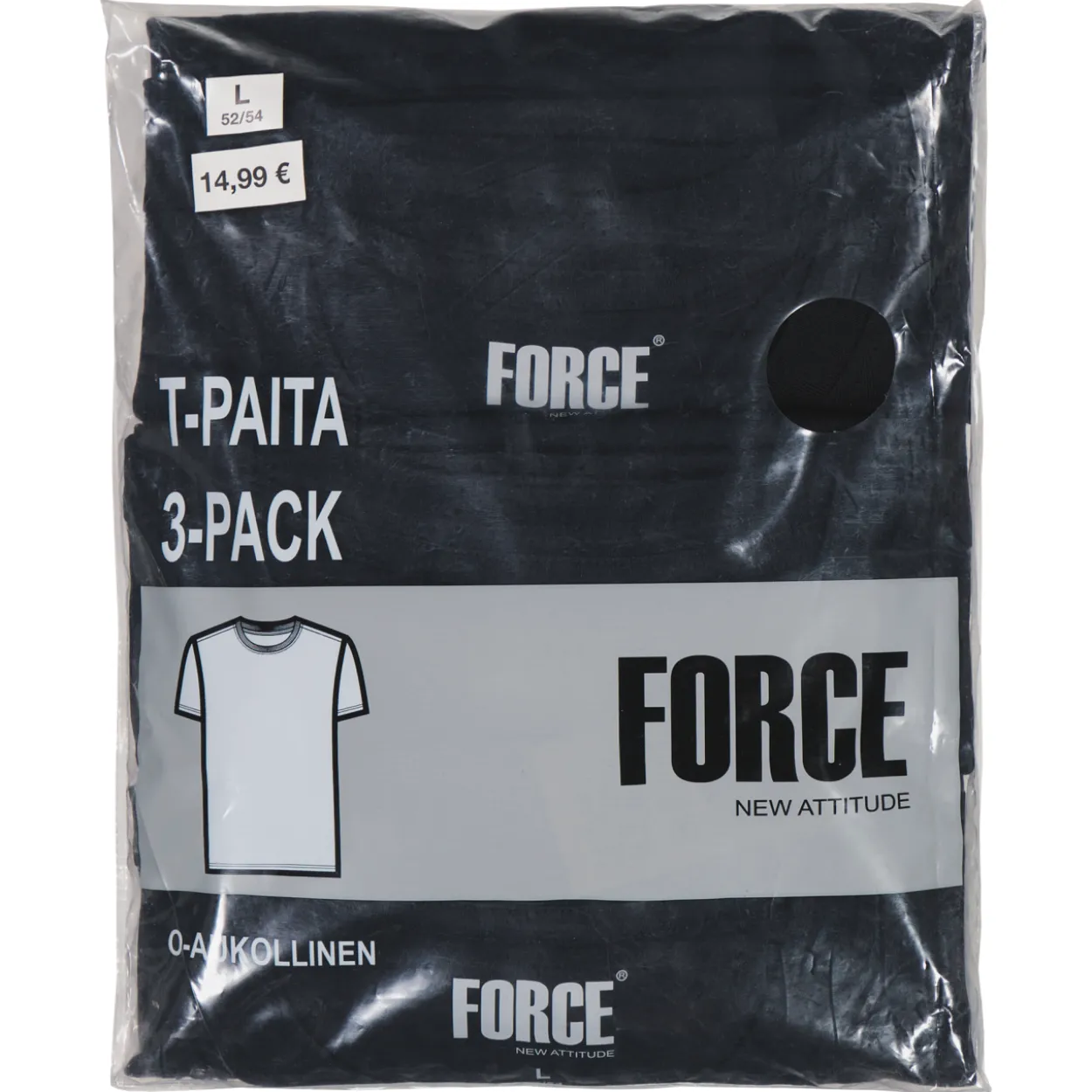 Miesten T-paita Force New Attitude Pete 3 kpl/pkt