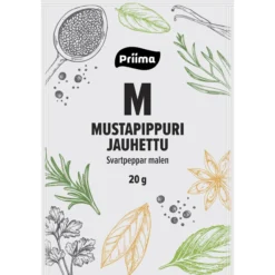 Mustapippuri 20 g, jauhettu