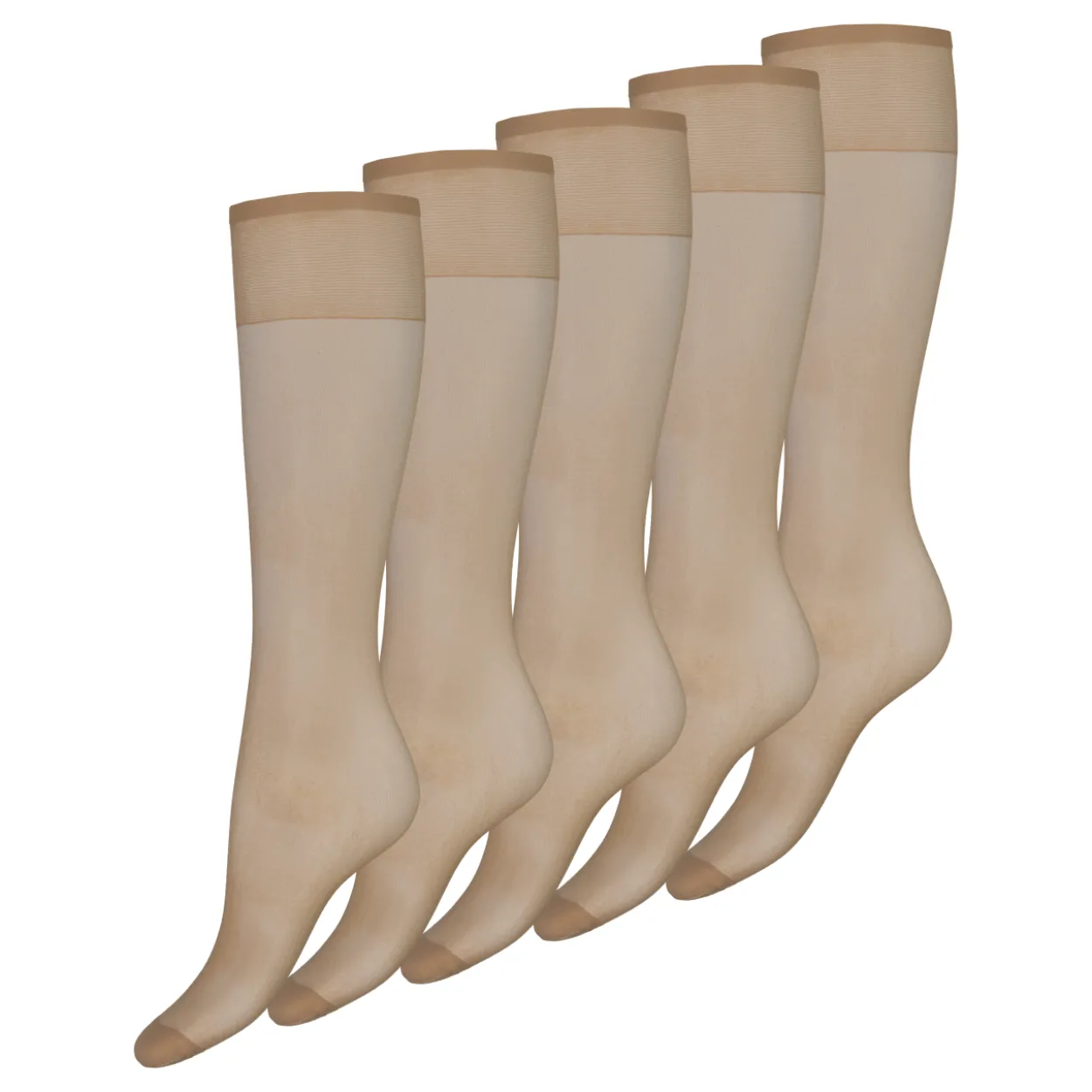 Naisten polvisukat Pola 20 den beige 5 pr/pkt