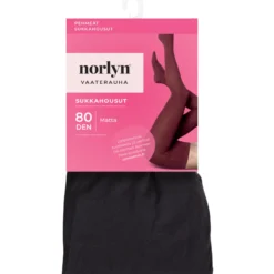 Naisten sukkahousut80 den Norlyn Vaaterauha A41652 musta