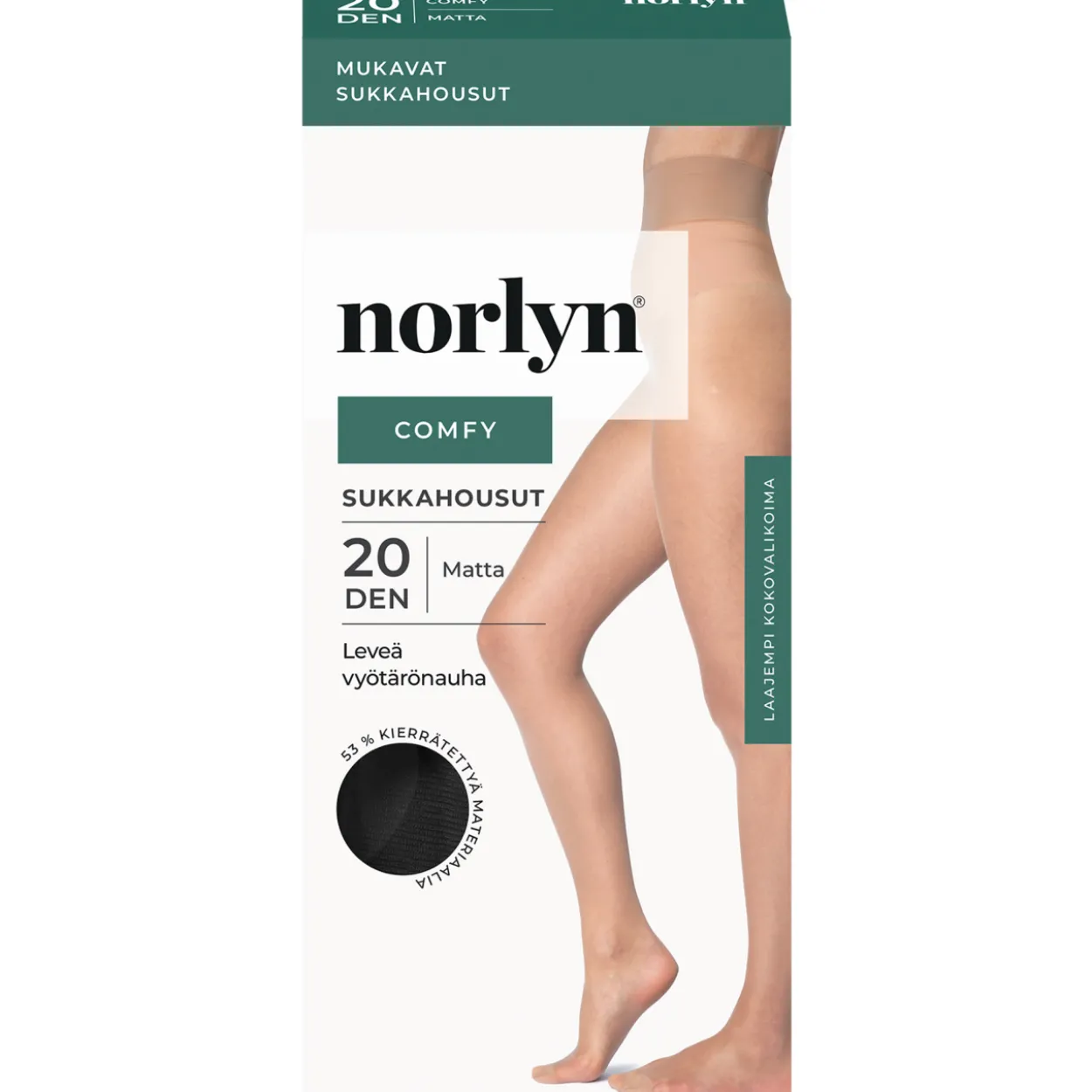 Naisten sukkahousut Norlyn Comfy 20 den musta