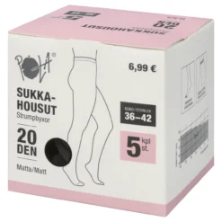 Naisten sukkahousut Pola 20 den musta 5 kpl/pkt