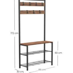 Naulakko Chic Home 86 x 30 x 172 cm Gunilla kenkähyllyllä