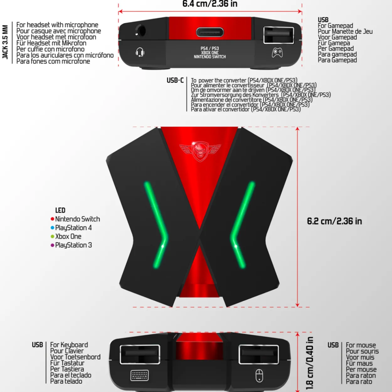 Ohjainadapteri Spirit of Gamer Crossgame 2