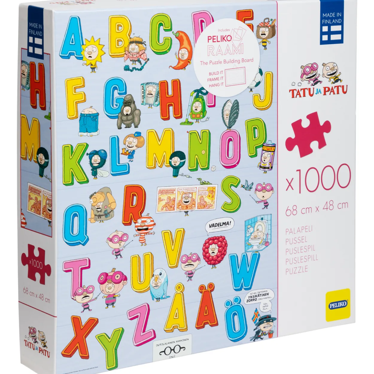 Palapeli Peliko 1000 palaa Tatu ja Patu Aakkoset