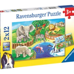 Palapeli Ravensburger Animals In The Zoo 2x12 palaa