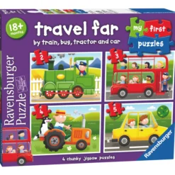 Palapeli Ravensburger 2/3/4/5 palaa Travel Far My First Puzzles