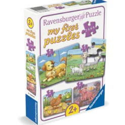 Palapeli Ravensburger 2/4/6/8 palaa Farm Animal Families