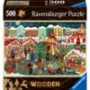 Palapeli Ravensburger 500 palaa Christmas, Wooden