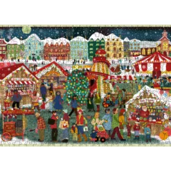 Palapeli Ravensburger 500 palaa Christmas, Wooden