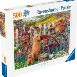 Palapeli Ravensburger 500 palaa Cute Dogs In The Garden