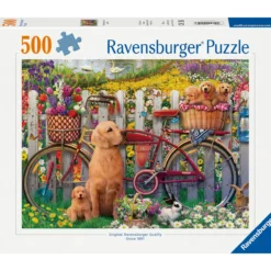 Palapeli Ravensburger 500 palaa Cute Dogs In The Garden