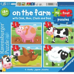 Palapeli Ravensburger 2/3/4/5 palaa On The Farm My First Puzzles