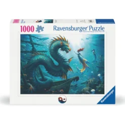 Palapeli Ravensburger 1000 palaa Enchanted Depths Dragon Mermaid