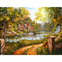 Palapeli Ravensburger 500 palaa Cottage By The River