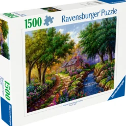 Palapeli Ravensburger 1500 palaa Cottage by the River
