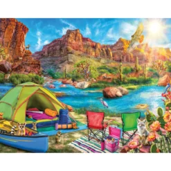 Palapeli Ravensburger 1500 palaa Canyon Camping