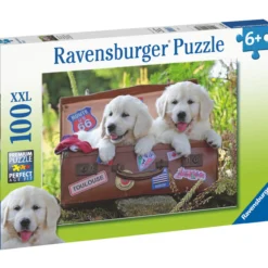 Palapeli Ravensburger Traveling Pups 100 palaa