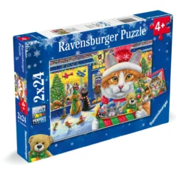 Palapeli Ravensburger 2 x 24 Christmas Kitties