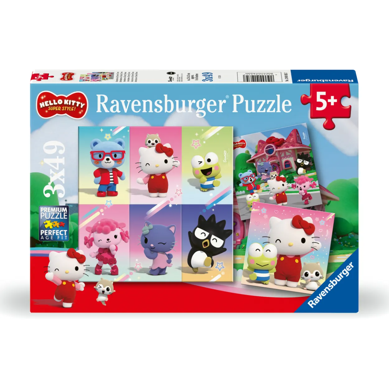 Palapeli Ravensburger 3 x 49 palaa Hello Kitty Super Style