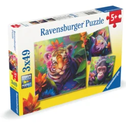 Palapeli Ravensburger 3 x 49 palaa Jungle Babies