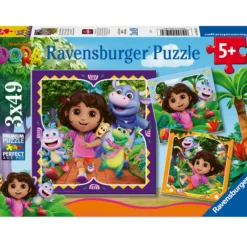 Palapeli Ravensburger 3 x 49 palaa Dora the Explorer