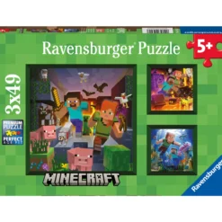 Palapeli Ravensburger 3 x 49 palaa Minecraft Biomes