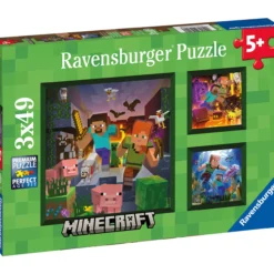 Palapeli Ravensburger 3 x 49 palaa Minecraft Biomes