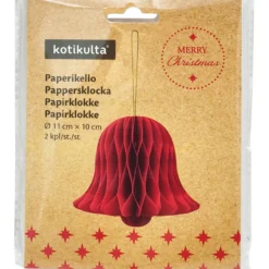 Paperikello Kotikulta 2 kpl 10 cm punainen
