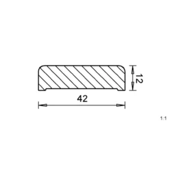 Peitelista Cent 12 x 42 x 2400 mm 5 kpl tervaleppä
