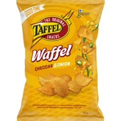 Perunalastu Taffel 135 g Waffel Cheddar & Onion