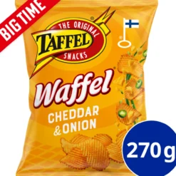 Perunalastu Taffel 270 g Waffel Cheddar & Onion