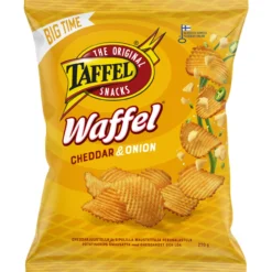 Perunalastu Taffel 270 g Waffel Cheddar & Onion