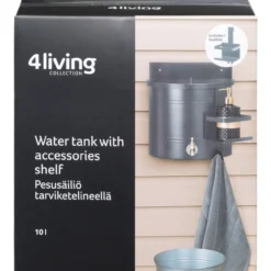 Pesusäiliö tarviketelineellä 4Living 10 l antrasiitti