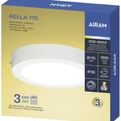 Plafondi Airam AELLA 170 3CCT 12W IP20 WH