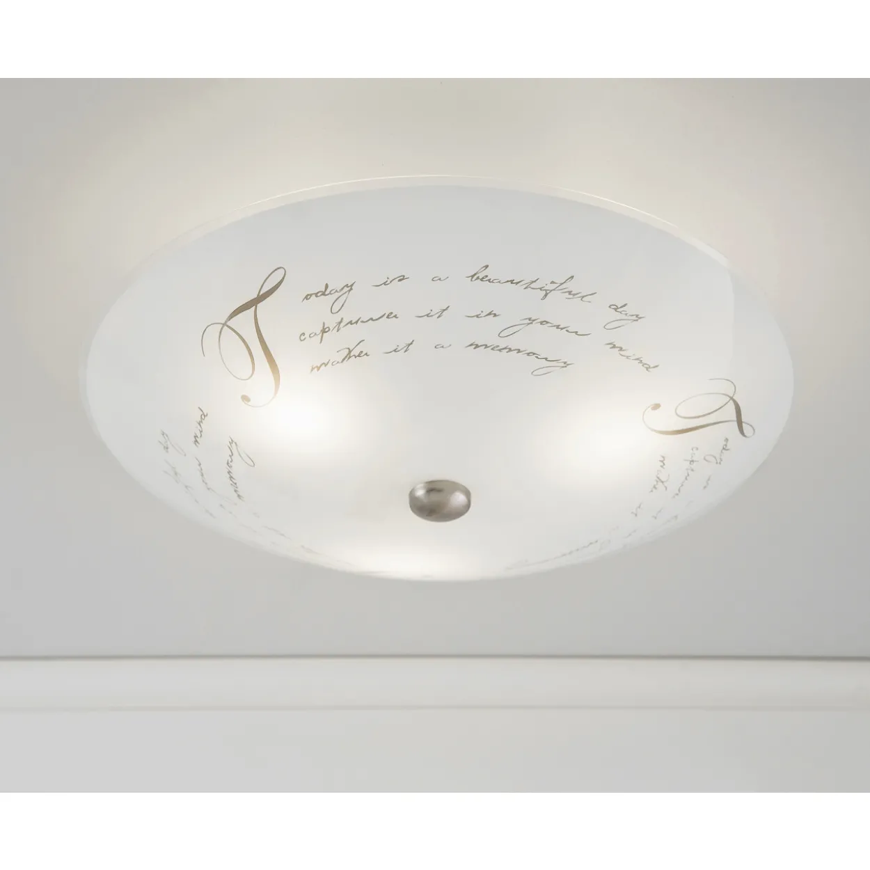 Plafondi Aneta Lighting Skrift 42 cm, valkoinen/teräs