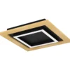 Plafondi EGLO Tirrenara led 4x5,4W 37x37cm musta/puu/valkoinen
